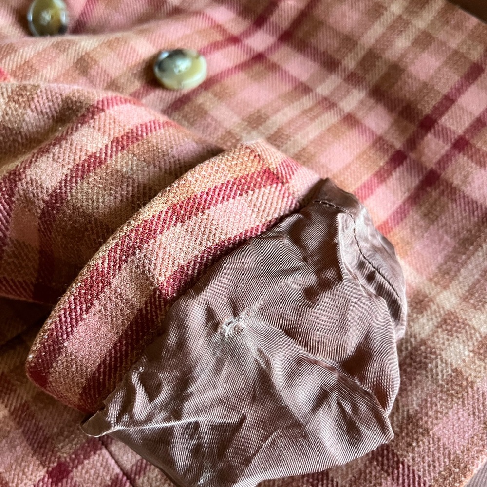 Wilfred Orange and Tan Plaid Double-Breasted Destiny Blazer - Picture 9 of 9